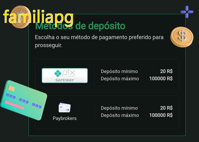 O cassino familiapgbet oferece uma grande variedade de métodos de pagamento